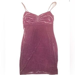 Pink Velour Urban Outfitters Mini Dress